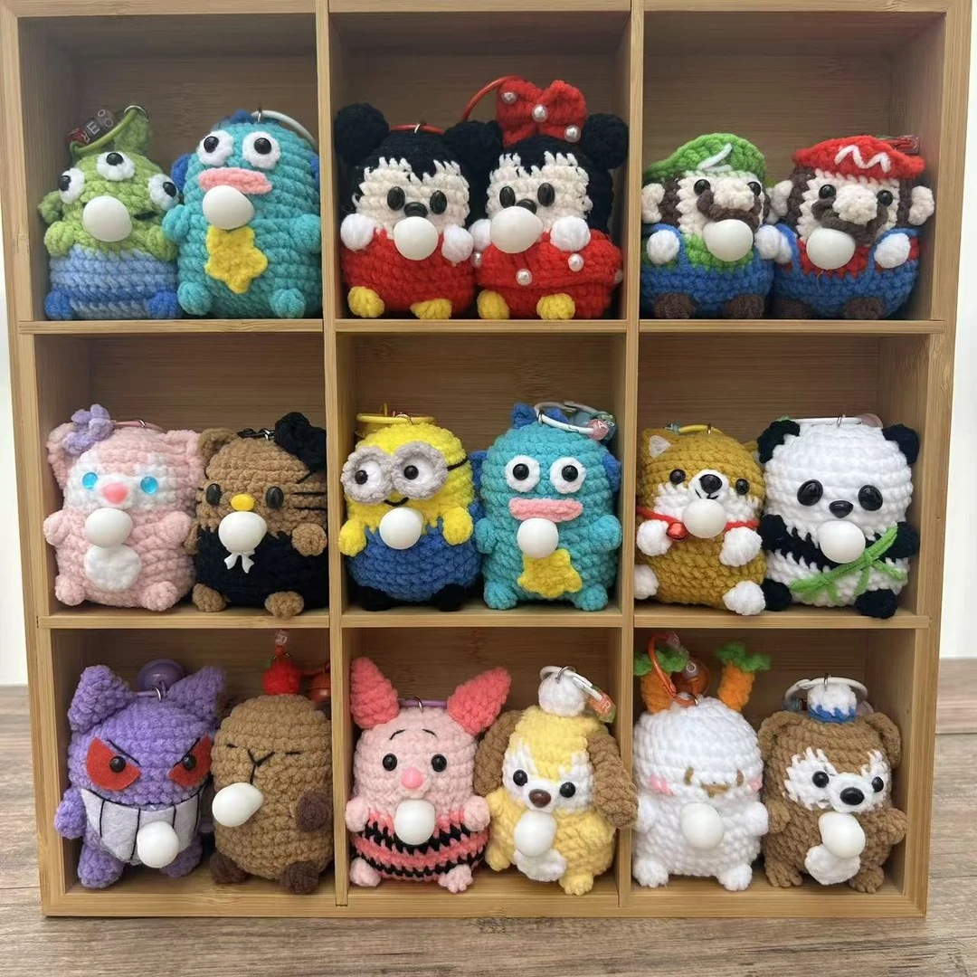便携款纯手工钩织编织捏捏乐吐泡泡系列包包挂件解压玩具可爱