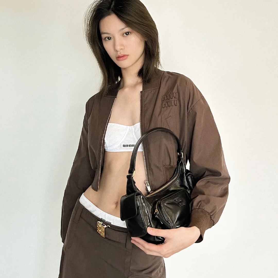 全新未使用 MIU MIU/缪缪 咖色短款夹克外套 36码 01522