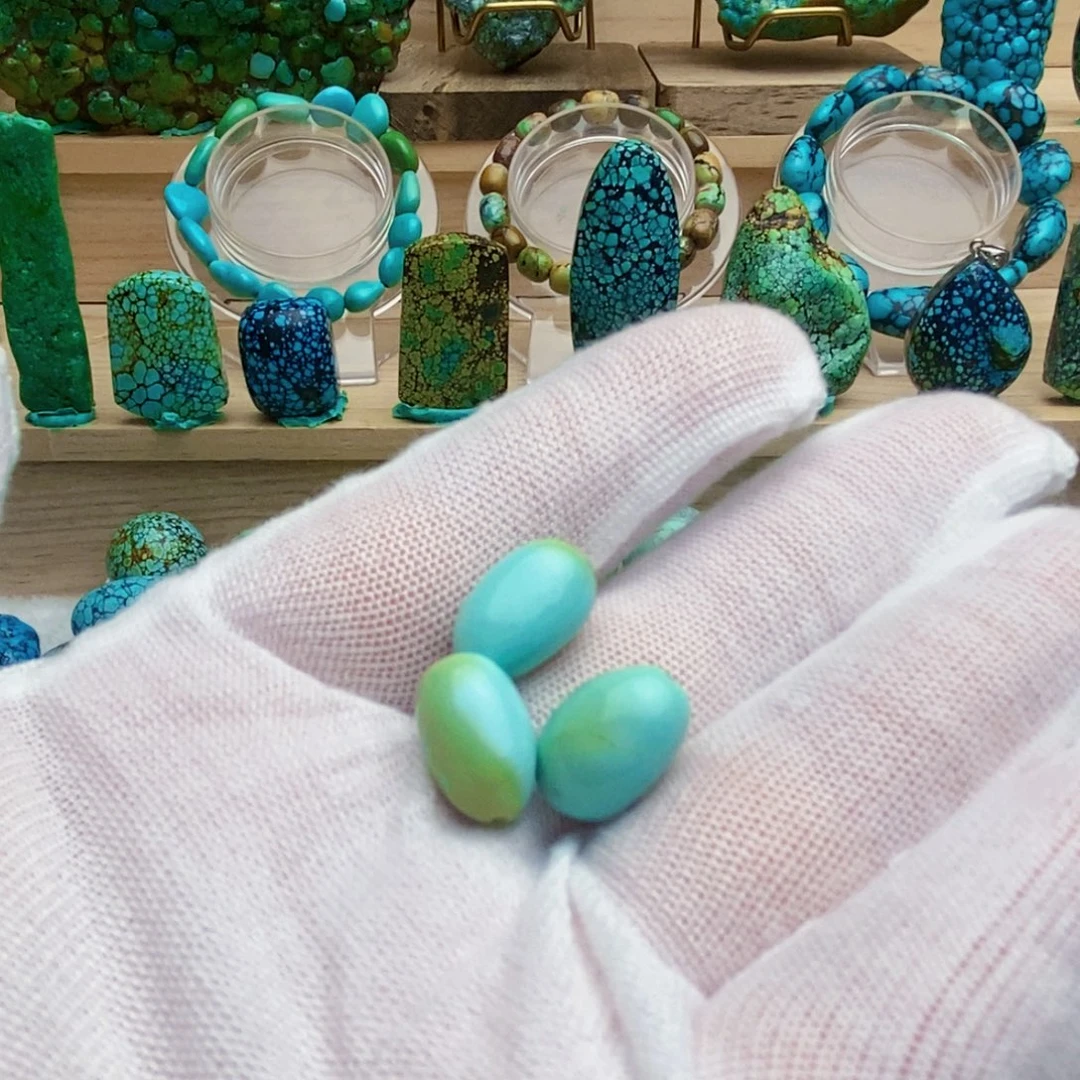 定制绿松石  未镶嵌糖豆