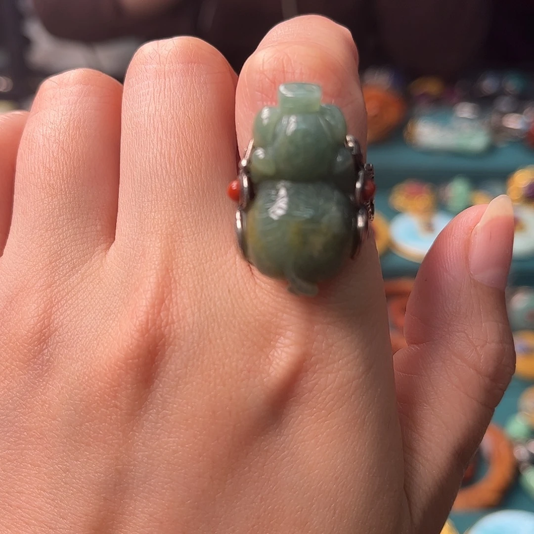 翡翠银S925镶嵌戒指