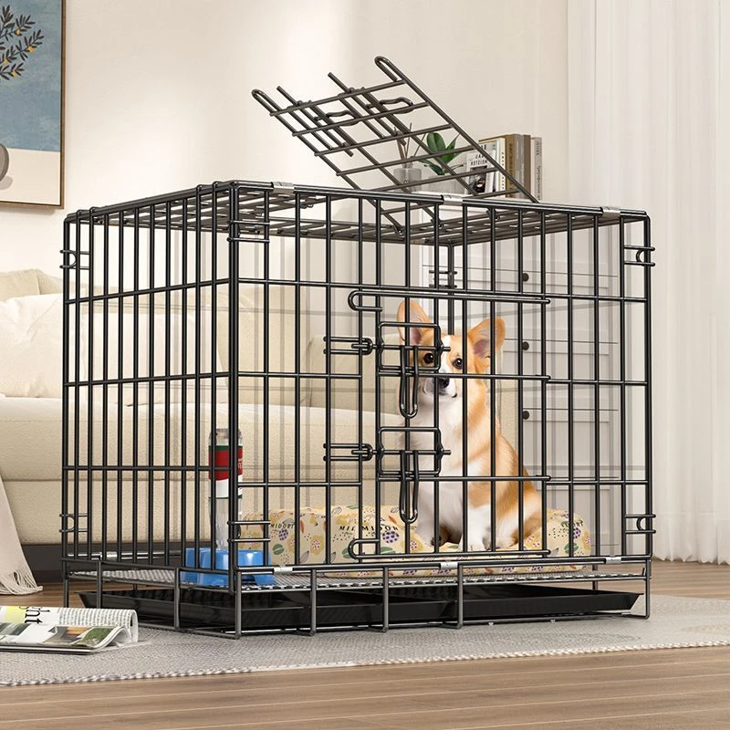 加粗可折叠狗笼子适合中大型犬小型犬室内外家用带厕所狗窝