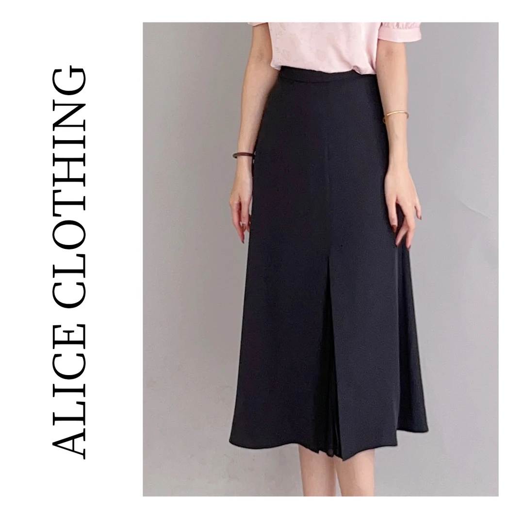 1【ALICE “步步生姿”通勤半裙】百褶拼接 优雅端庄 H1032995D