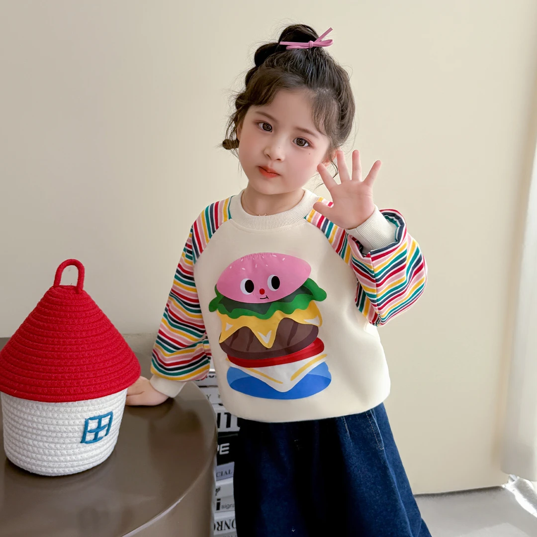 女童卫衣春秋款2025新款小女孩宝宝套头上衣儿童宝宝秋装女童