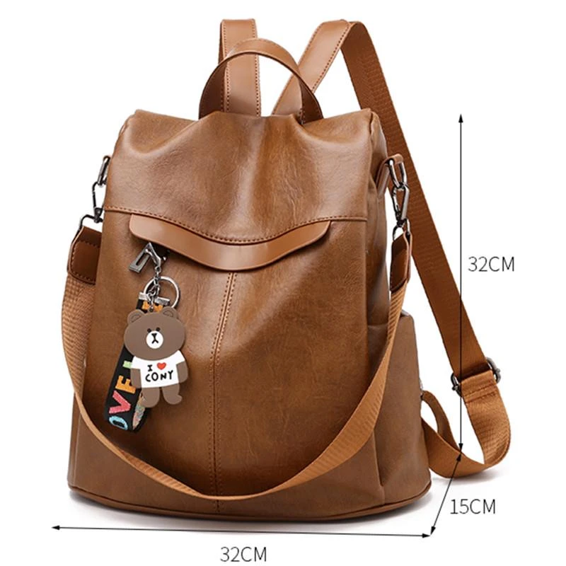 FAVMARTHA.两用软皮单肩双肩包女2025新款韩版休闲通勤简约双肩包