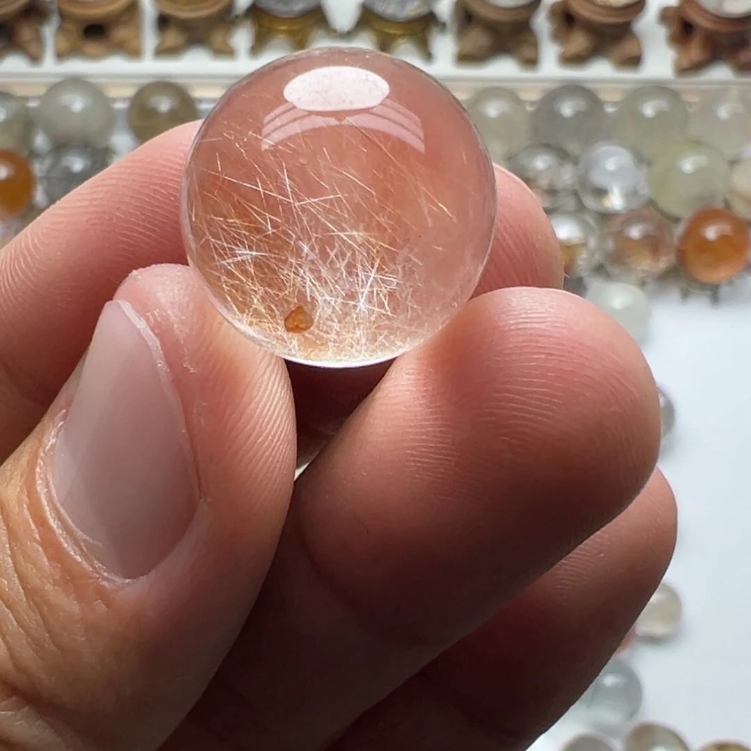 水晶珠宝半成品未镶嵌兔毛球