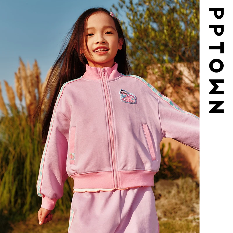 女童薄款上衣2025春夏新款儿童休闲时尚镶织带外套巴巴小镇13197