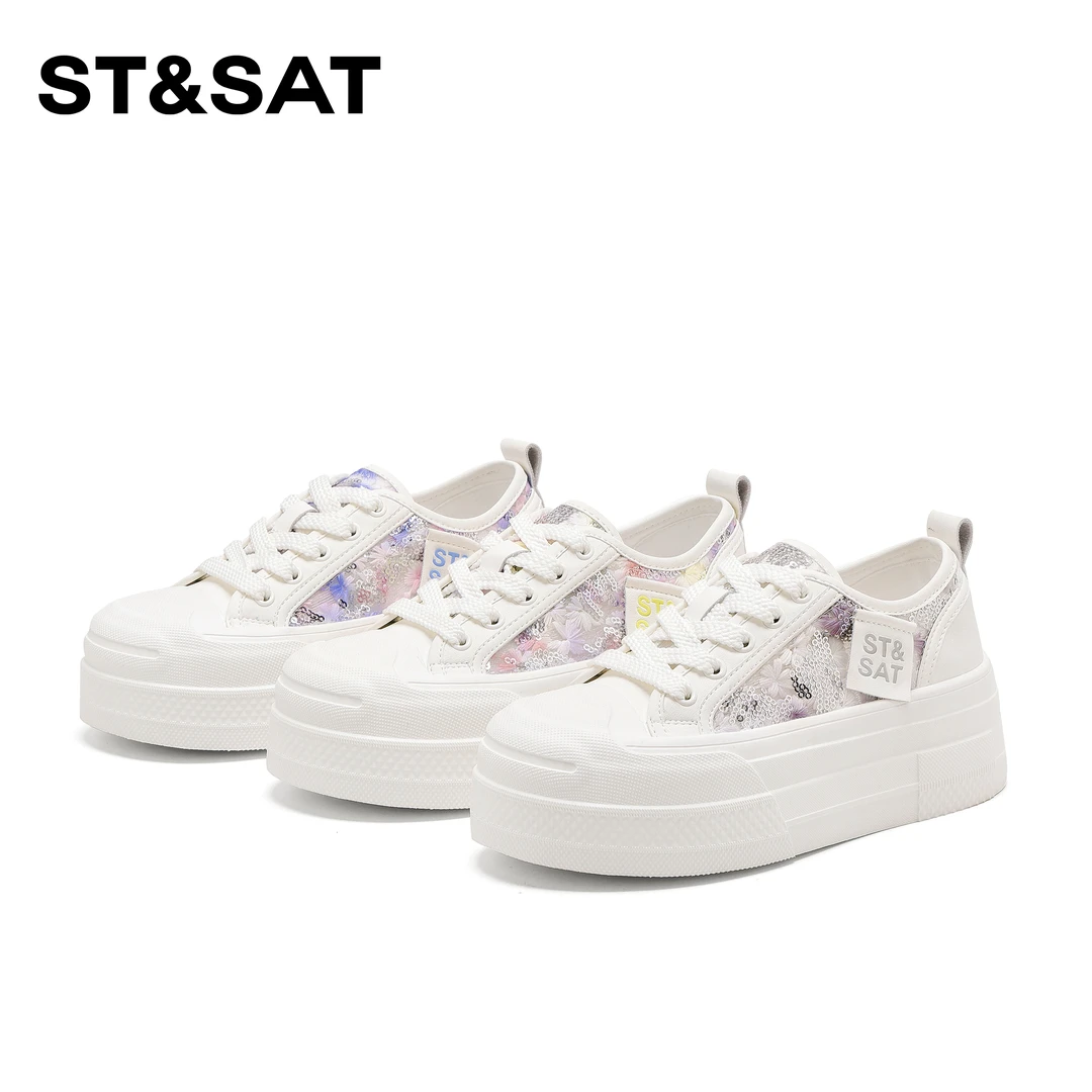 St&Sat/星期六时尚网面透气休闲鞋2025新款潮流厚底舒适单鞋女士