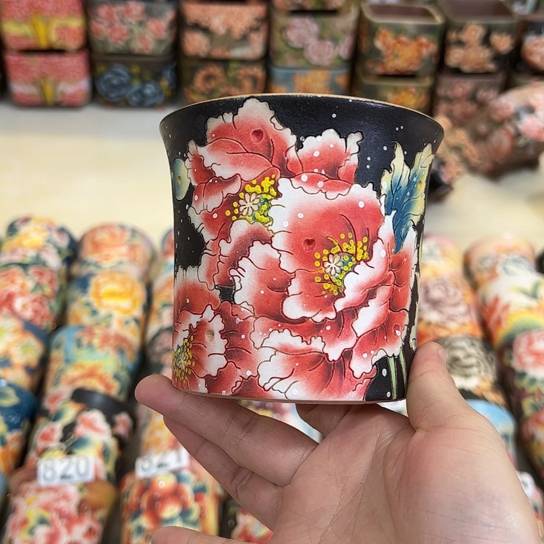 景德镇炫彩手绘口10.5高10