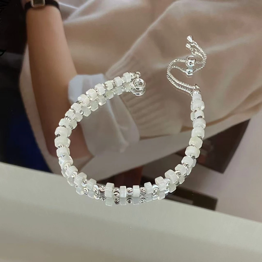 镀K金 拉丝小圆筒 高级感简约手链S976