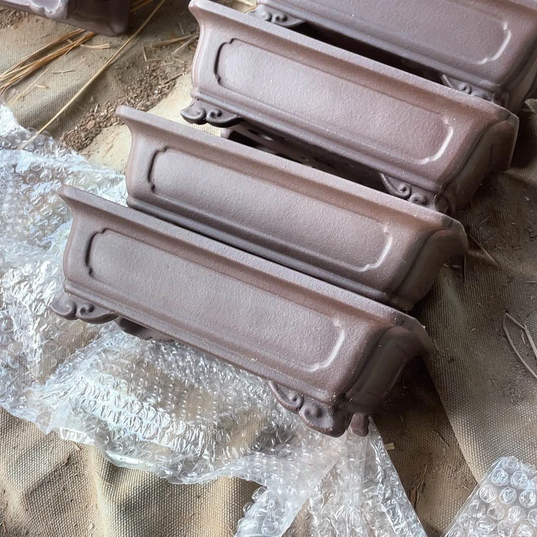 精品紫砂一组四只马槽