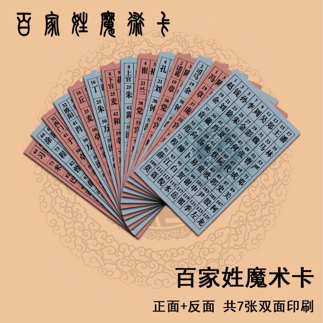 猜姓氏猜年龄百家姓卡片魔术道具学生玩具成人聚会表演亲子互动