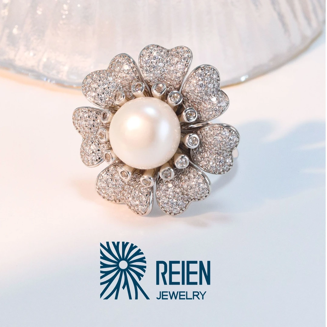 REIEN 925银合成锆石戒指 璀璨绽放 镶嵌花朵 戒指ZF1147WH