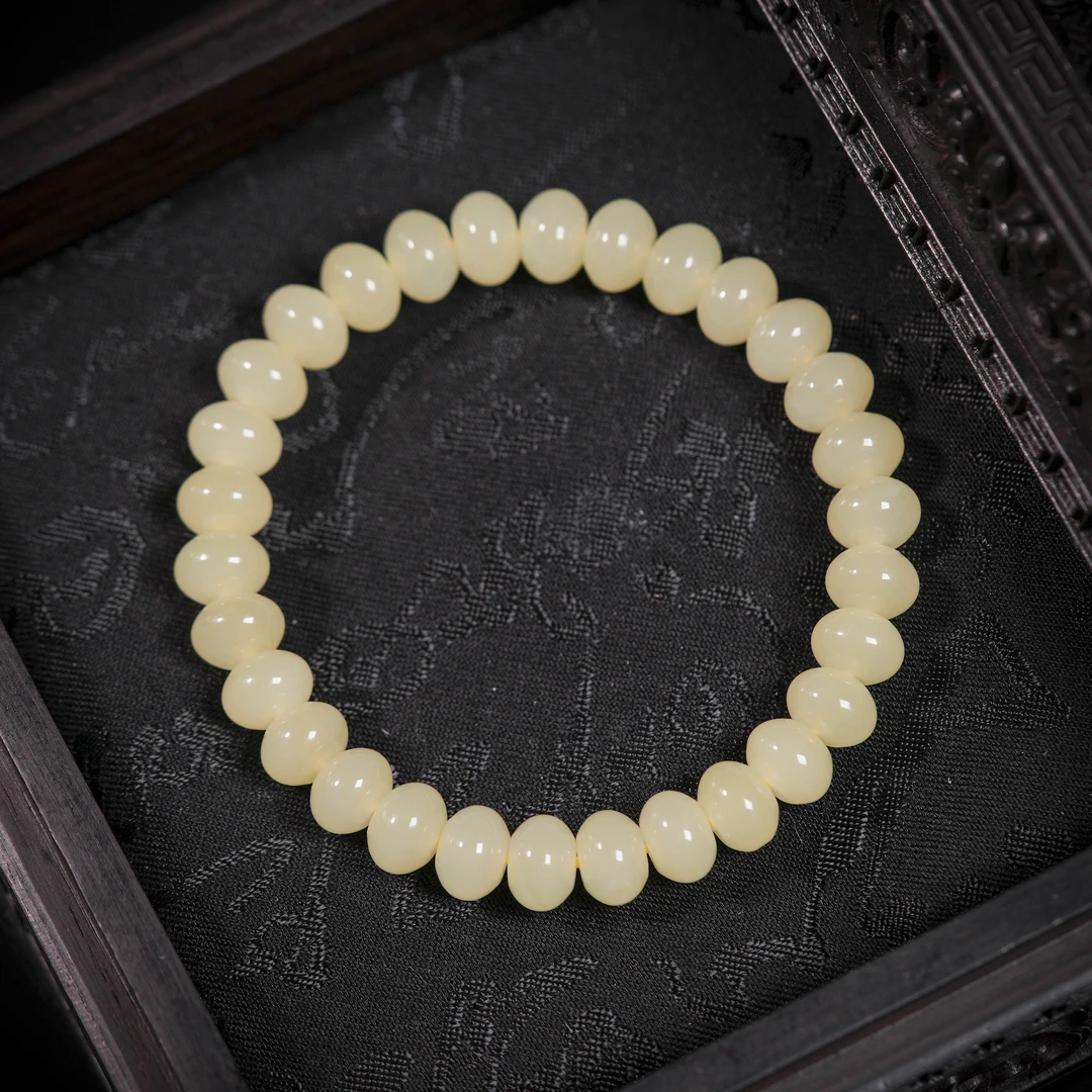 【诗蓉】秋蕊·典藏级和田玉手串AS1747珠径约8mm