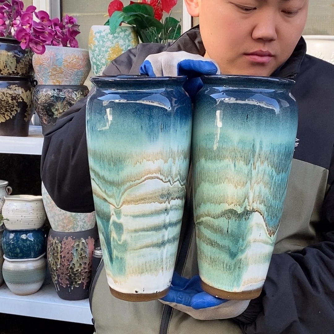 紫砂花盆口13高31处理俩个