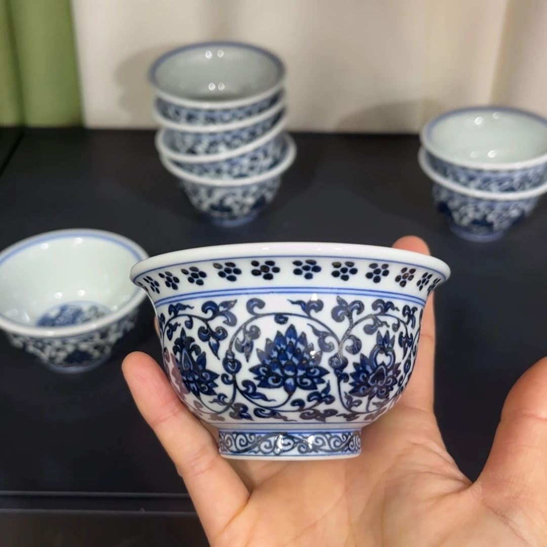 永乐青花缠枝莲大压手