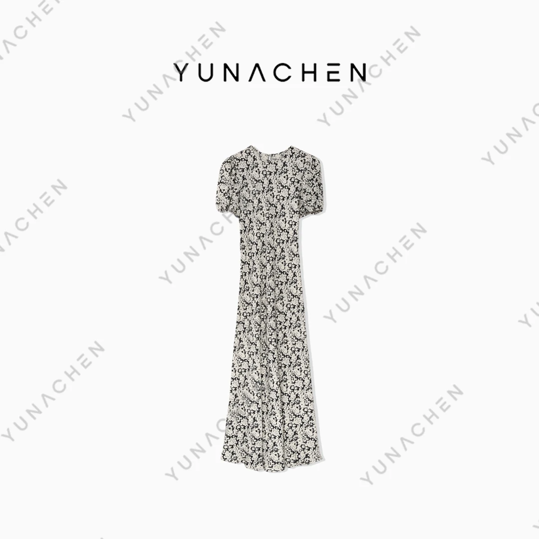 【西楼月】F12夏季时尚碎花气质休闲款短袖连衣裙678-24403