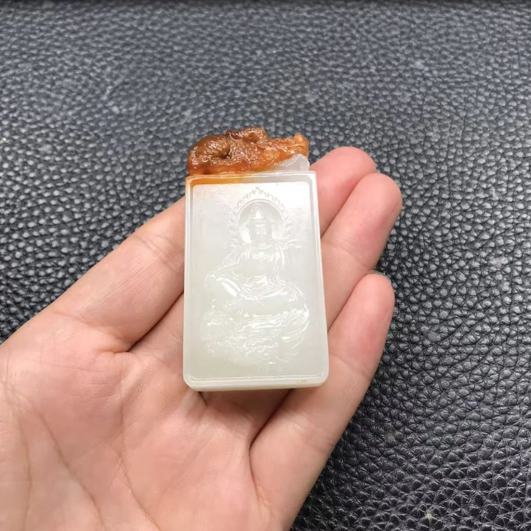 和田玉观音牌,实物漂亮