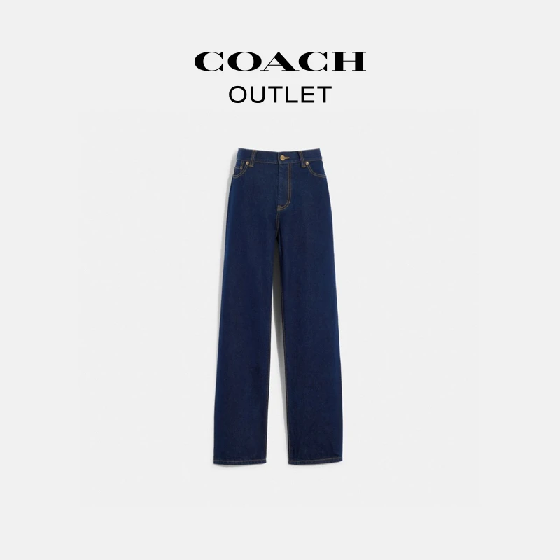 【转线下下架】COACH/蔻驰奥莱  TAPER丹宁裤