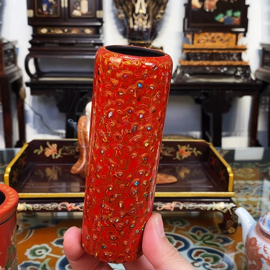 成套家具黑酸枝木类紫光檀笔筒