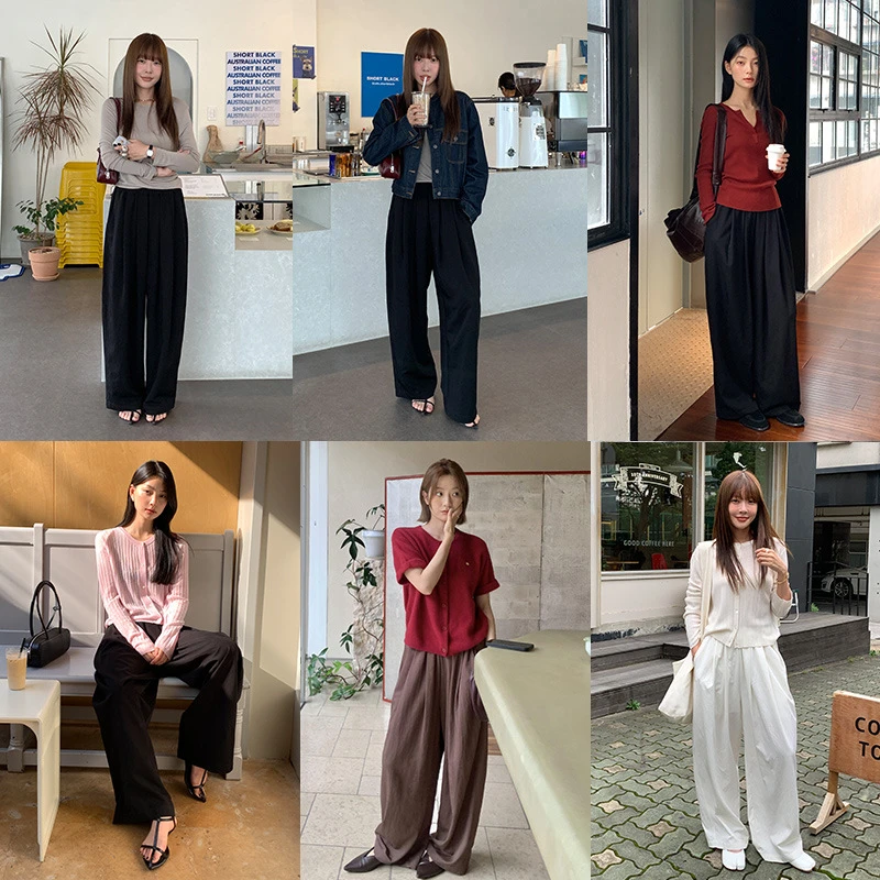 长裤百搭新款2025休闲裤十三行52113垂感木兰时装高腰女春季慵懒