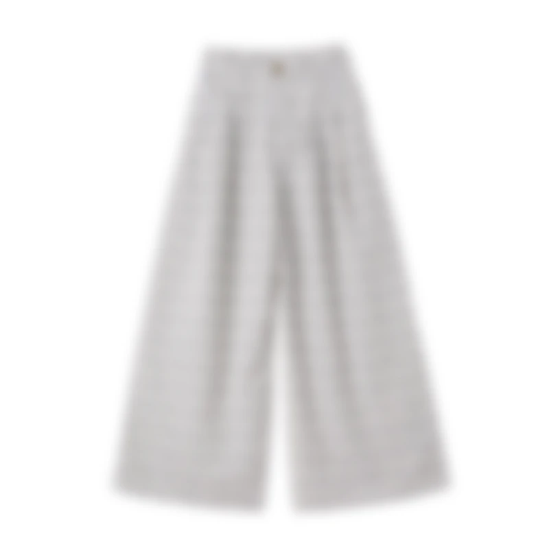 复古印花高腰阔腿裤女夏垂坠慵懒风宽松显瘦度假休闲白塔拖地长裤