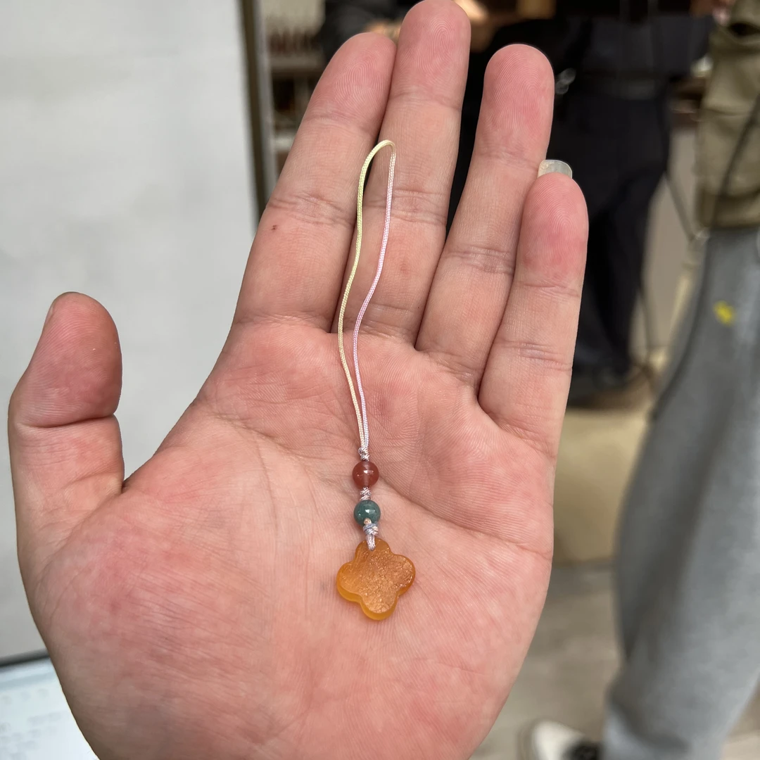 四叶草老蜜蜡手机挂