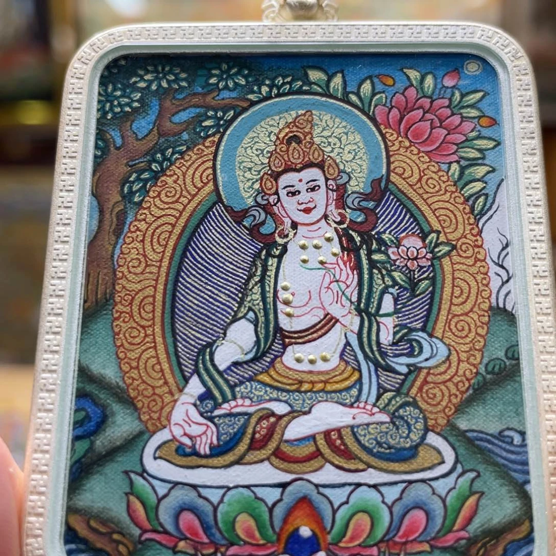 吊坠心*热贡纯手绘唐卡