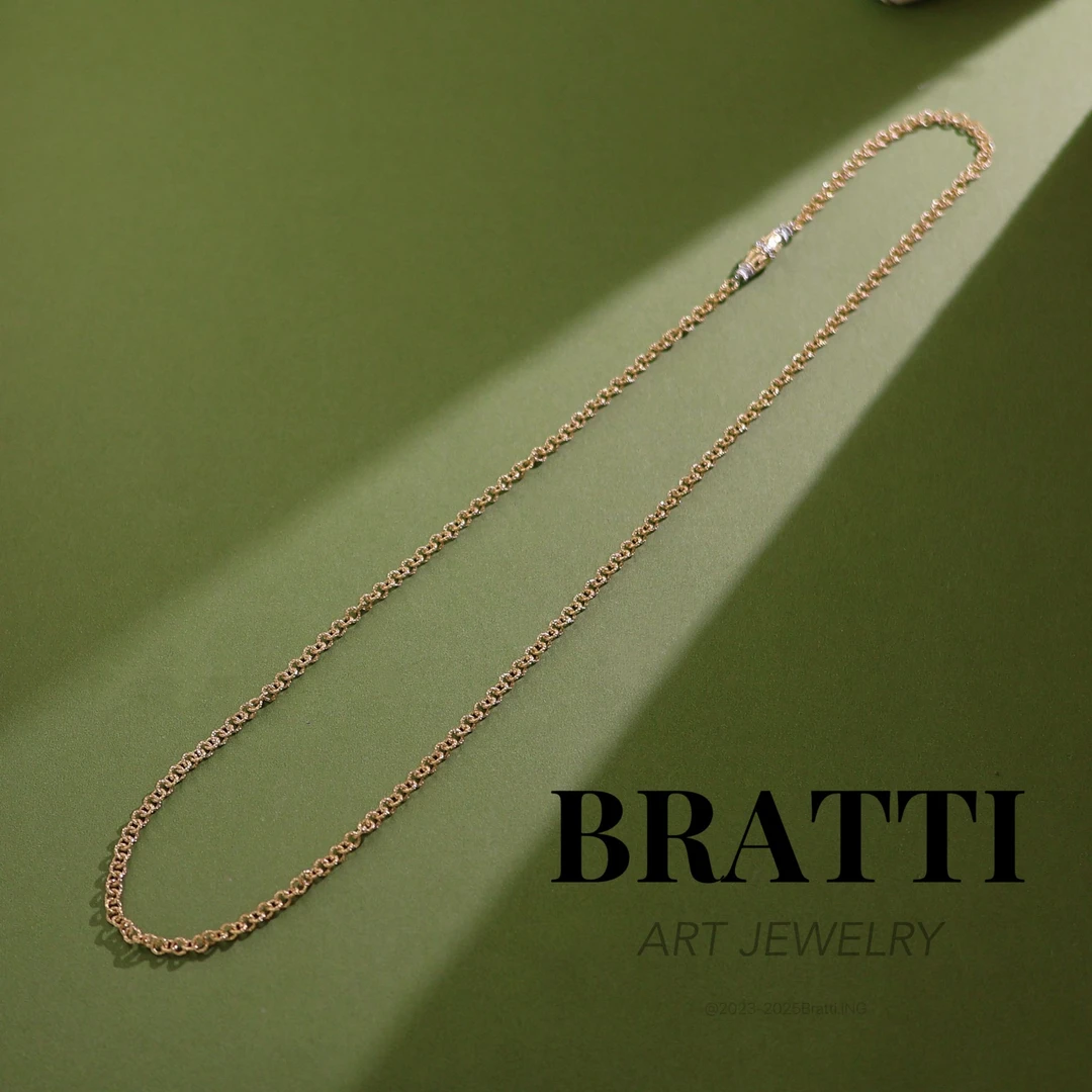 Bratti珠宝18K“肌理”意大利纯手工重磅酒桶链（45-60cm）-KX250902