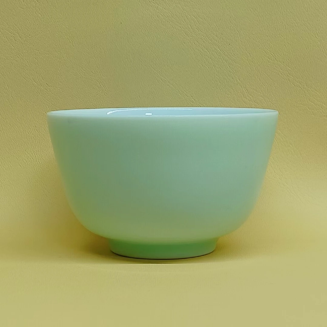 景德镇陶瓷茶杯主人杯纯手工玉泥单色釉青春如意杯青花瓷（青白）