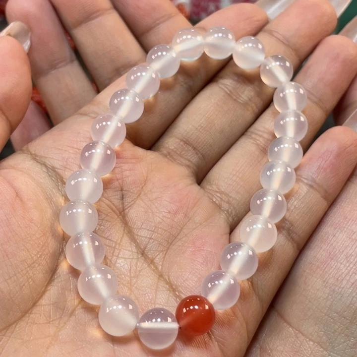 玛瑙/玉髓原矿南红杨柳荔枝冻卡8➕手串未镶嵌