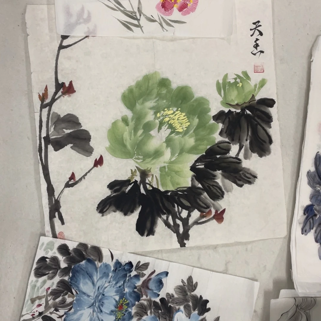 不***心国画刘静老师绘画