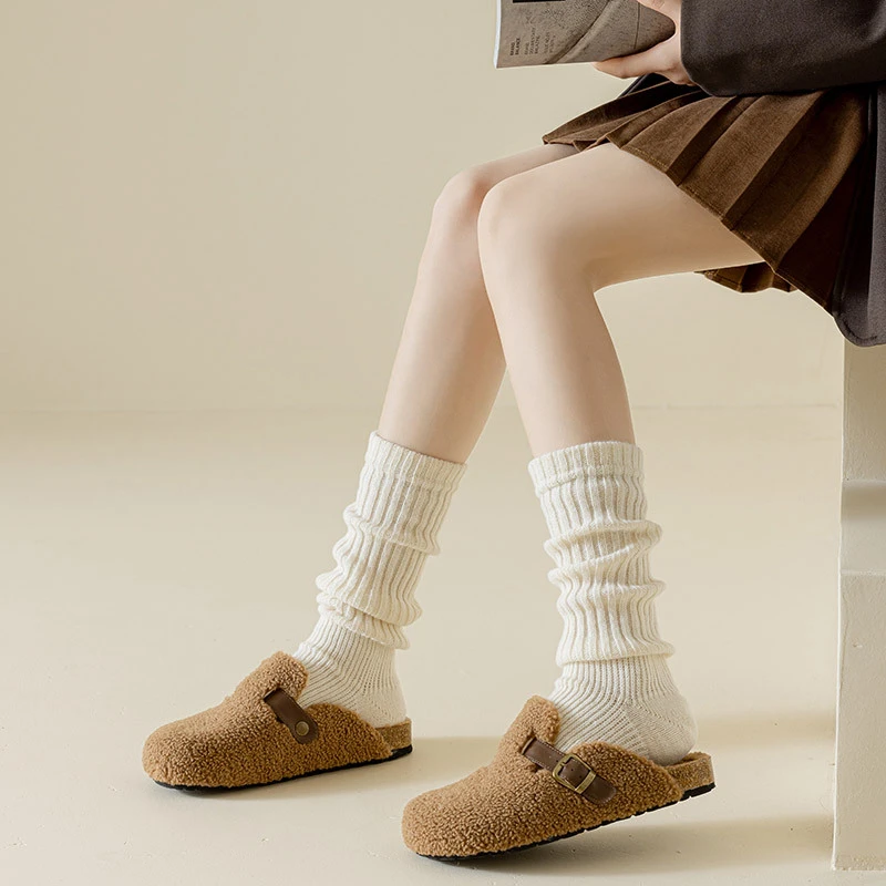 小腿袜套女袜粗针长靴堆堆袜针织袜子女毛绒护套小腿毛线踩脚腿套