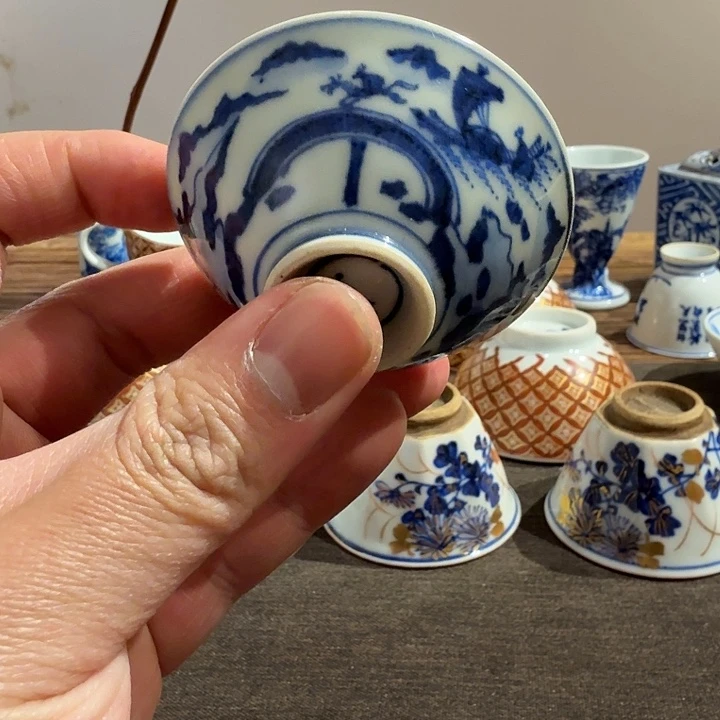 二代仁阿弥道八青花杯