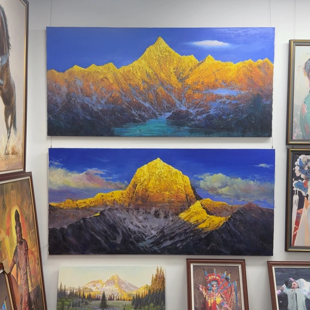 梅里雪山带框尺寸80×139