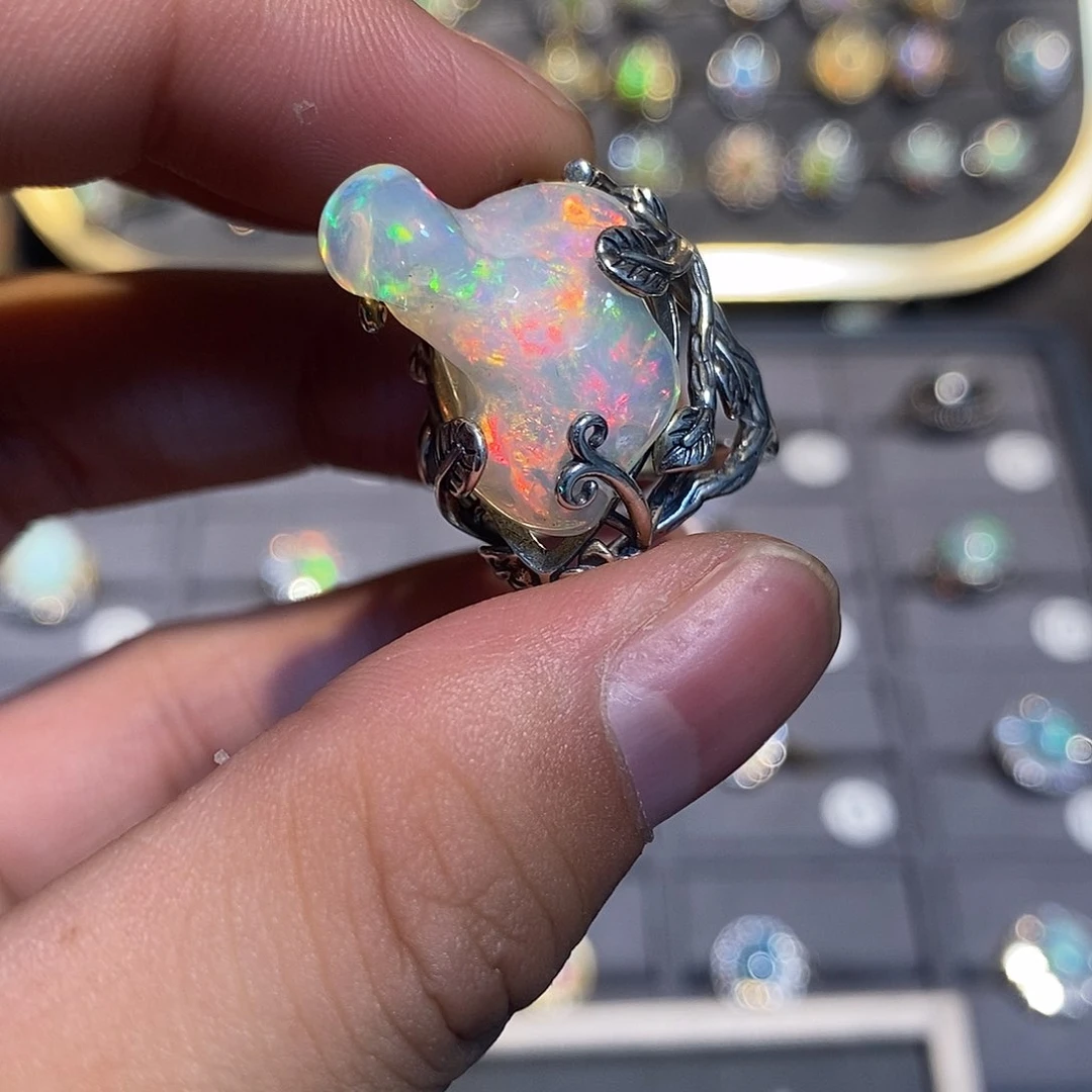 欧泊欧泊戒指银S925镶嵌石*石