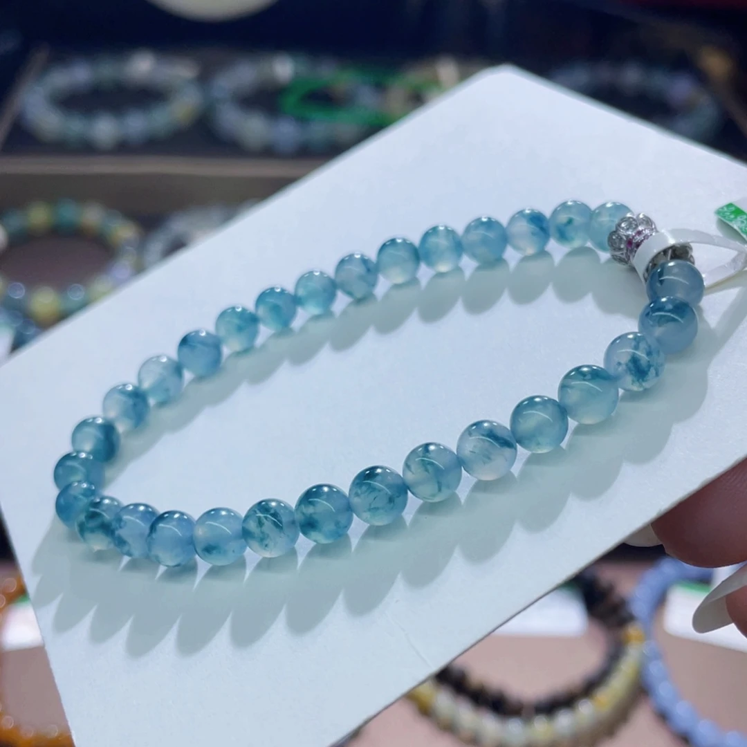 未镶嵌手链翡翠蓝精灵卡6