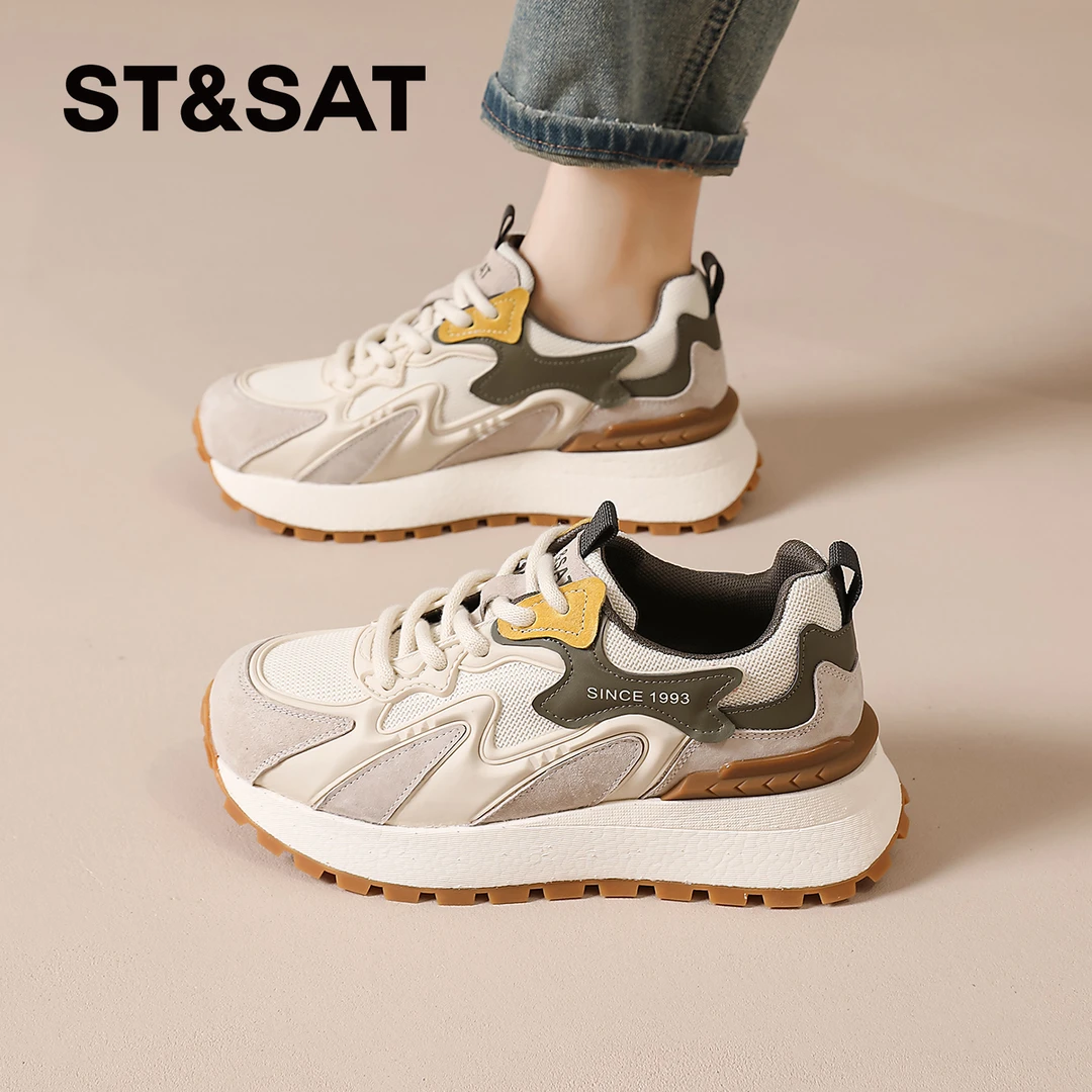 星期六跑步老爹鞋女士2025新款秋季运动鞋百搭显脚小潮牌女鞋女款