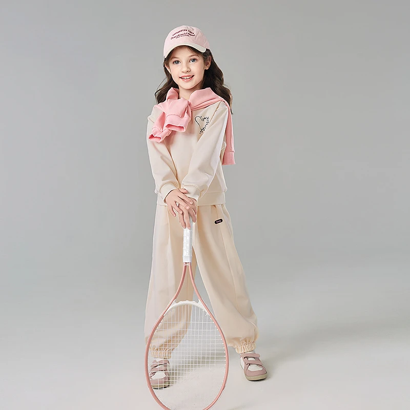 DEESHA/笛莎【套装】2025年中大童时尚运动粉色休闲两件套女童春季