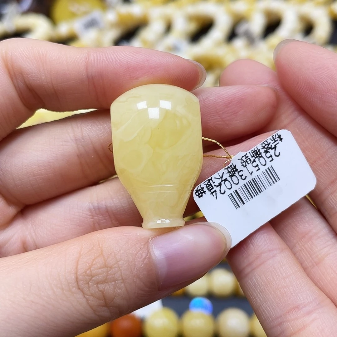 未镶嵌蜜蜡裸石三通18.6✖️18✖️29.6mm花粉