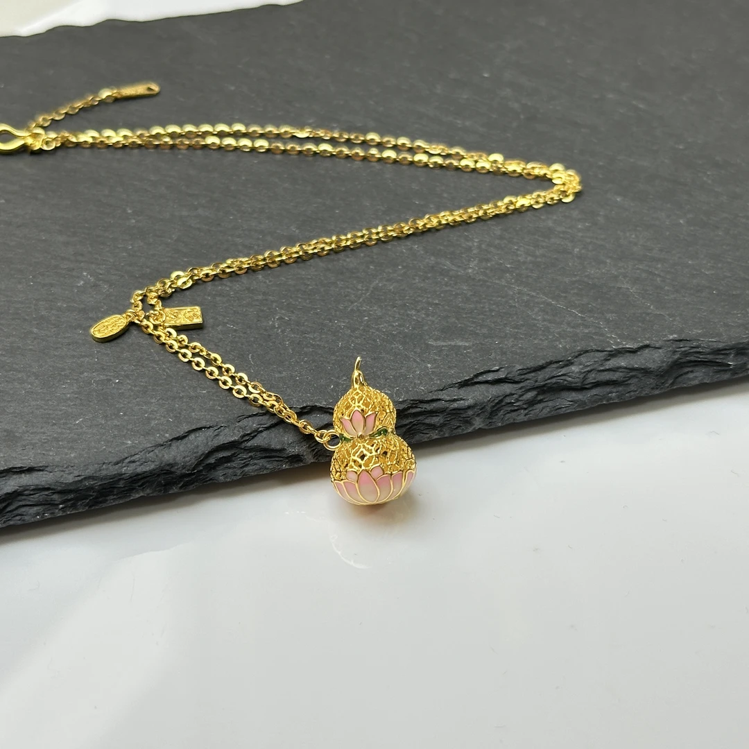 足银银制品 【铭记珠宝】足银葫芦套链14-DM249H379