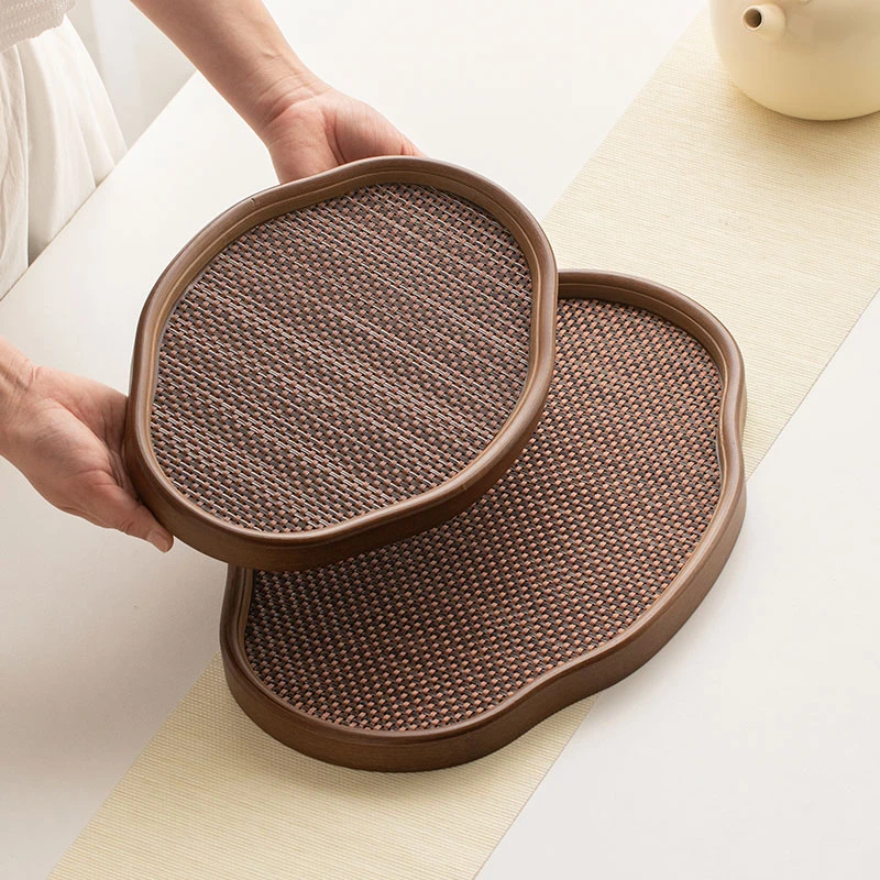 日式茶具竹制茶托盘家用水杯盘长方形竹盘酒店餐厅咖啡托盘烧烤盘