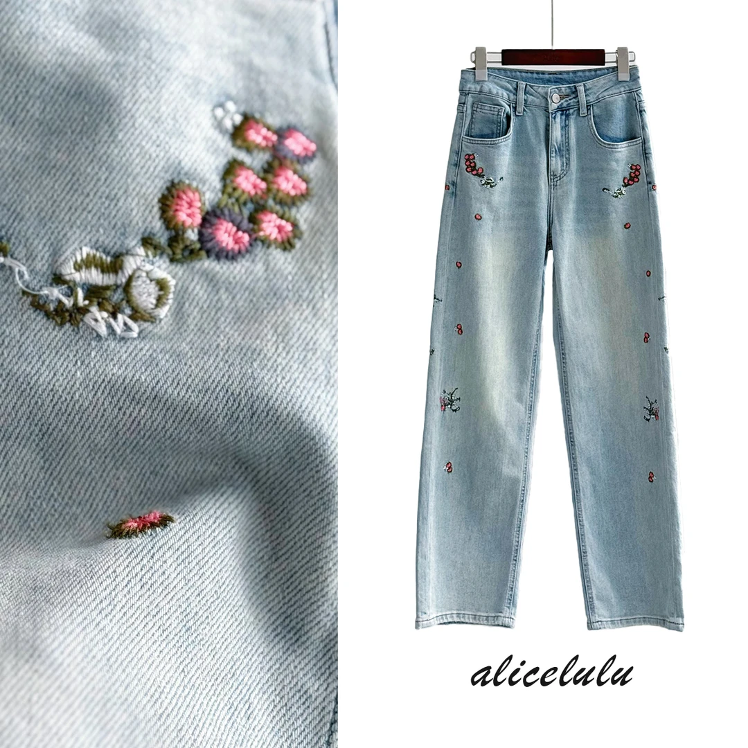 5 ALICE “春日赏花”休闲裤 重工刺绣 窄版阔腿 S622163V