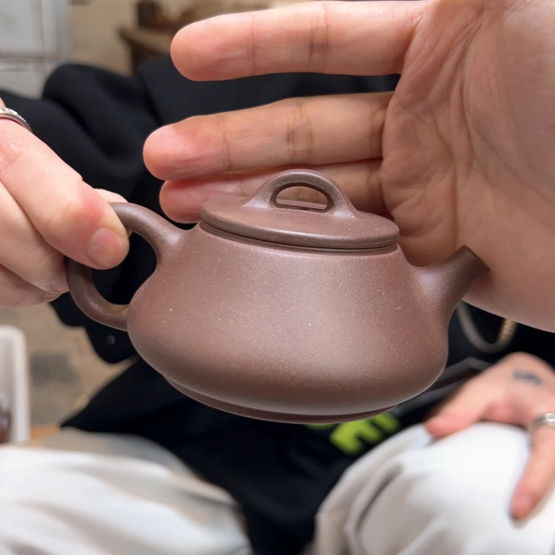 茶壶紫砂老紫泥小石瓢全品