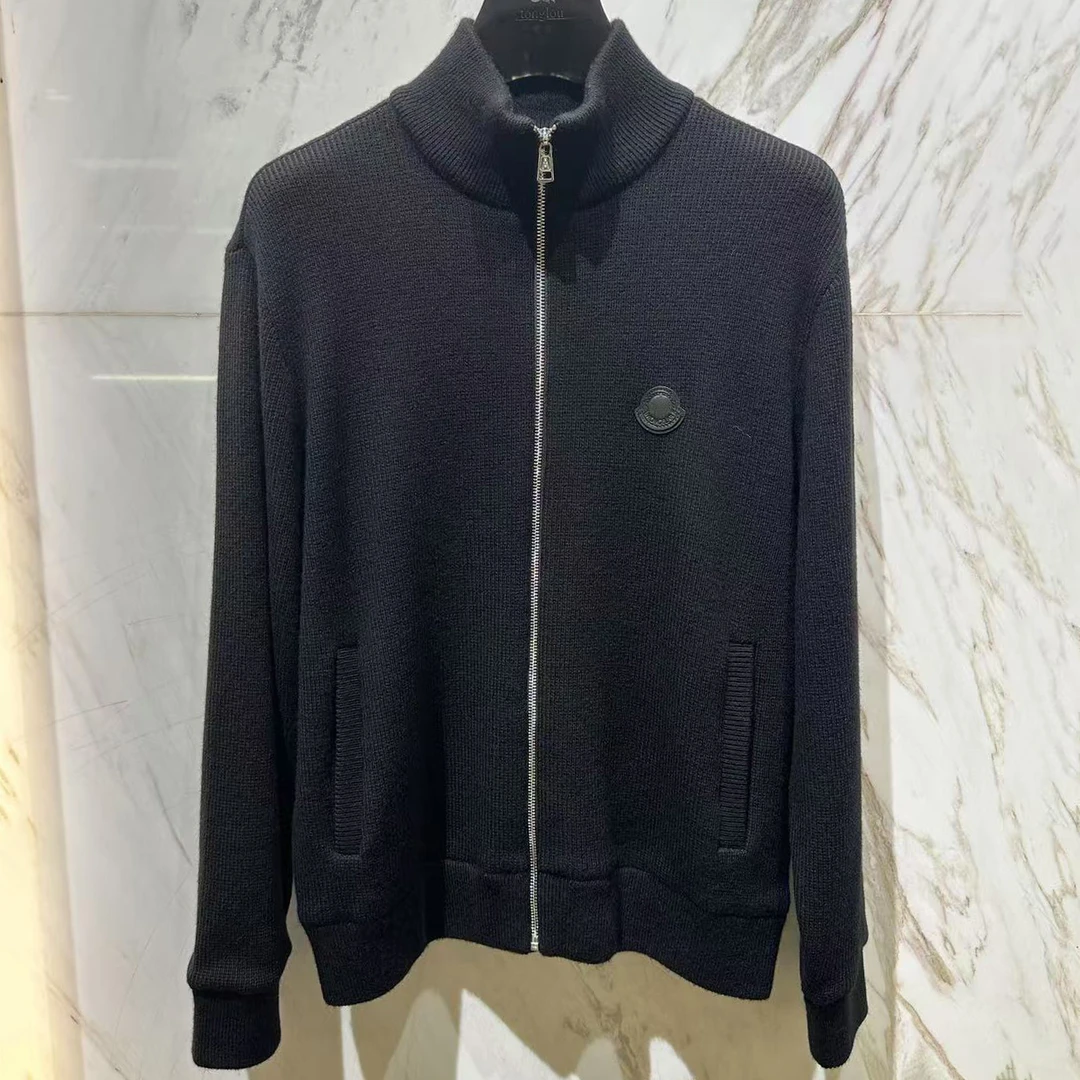 MOVGELAR蒙口丽莱尔黑色夹克纯绵羊毛面料男士开衫时尚商务休闲