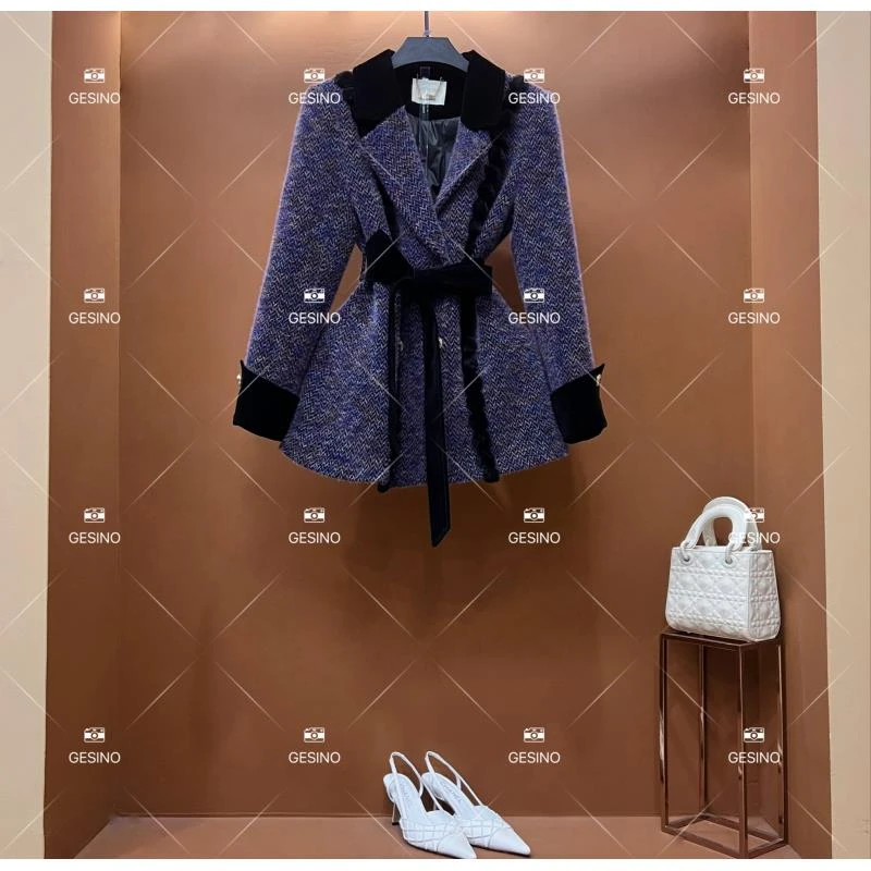 【悠悠】秋冬气质小香风时尚设计师中长款外套 QD-2025567