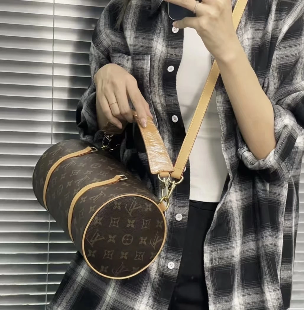 修复品LouisVuitton/路易威登中古巴比龙30女士包后换植鞣革特