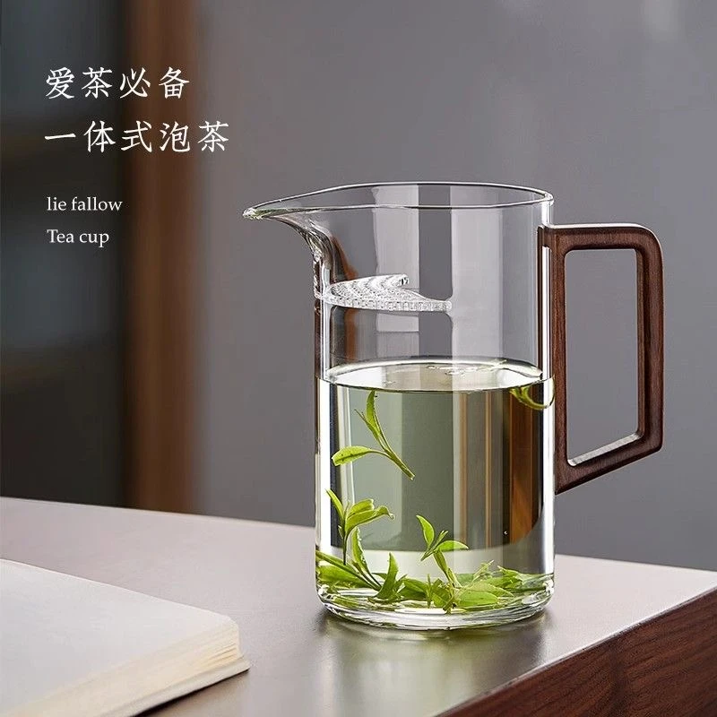 玻璃杯过滤中国风耐热玻璃防爆家用泡茶手柄款大容量