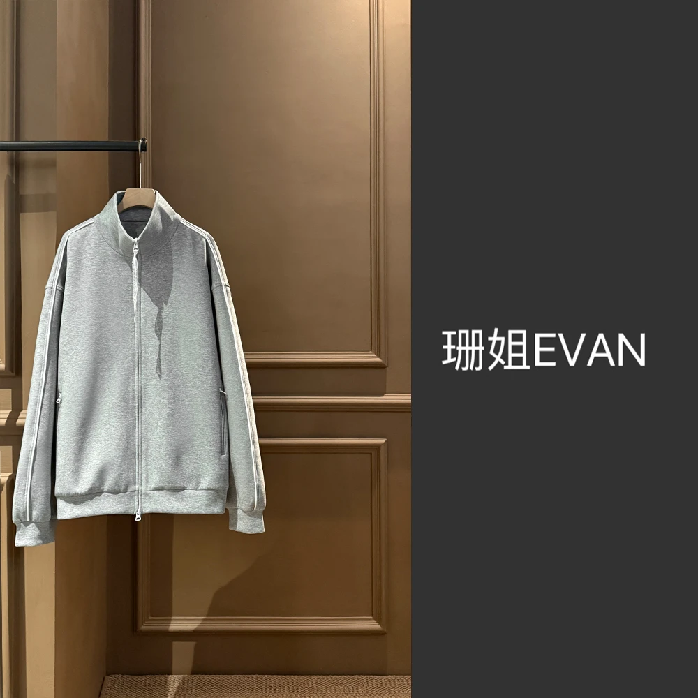 y1480 袖子拼白条休闲外套