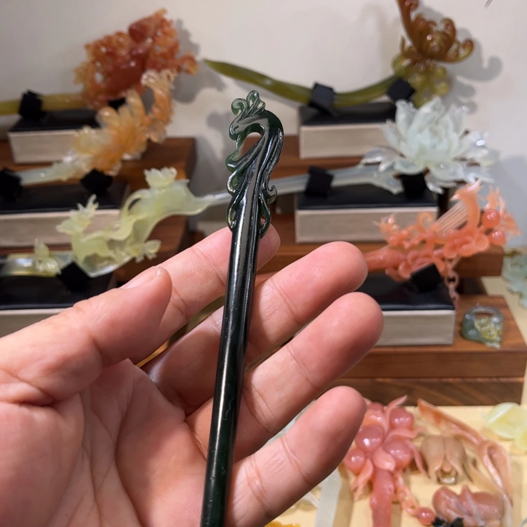 蛇纹石玉合金发簪