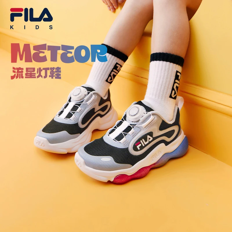 FILAKIDS斐乐儿童正品透气休闲减震小童闪灯运动鞋K14B421602F/G